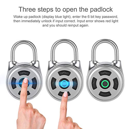 Tangxi Candado Bluetooth, Candado Inteligente Candado Sin Llave,Núcleo de Bloqueo de Chip,Bloqueo de Bluetooth,App Control para Puerta,Mochila,Gimnasio,Maleta,Oficina,para Android/iOS Smart Lock