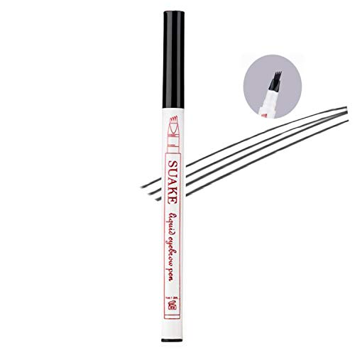 Tattoo Eyebrow Pen, 4 Puntos Microblading Para Cejas, Lápiz Para Cejas, Crea Un Maquillaje Profesional Duradero, Cejas Impermeables De Aspecto Natural (1#Castaño)