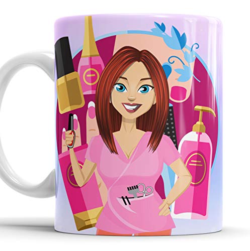 Taza Aquí Bebe la Mejor Manicurista del Mundo/Taza aqui Bebe una Super Manicurista/Taza Personalizada con Nombre/Taza Regalo Original para Manicurista (Manicurista)