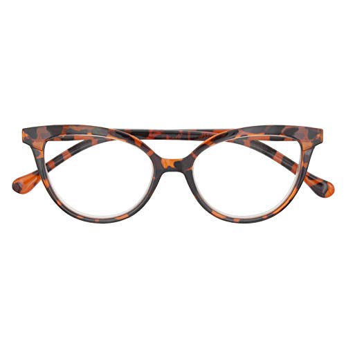 TBOC Gafas de Lectura Presbicia Vista Cansada - Graduadas +1.50 Dioptrías Montura de Pasta [Carey] de Diseño Moda para Mujer Lentes de Aumento para Leer Ver de Cerca con Bisagra Muelle