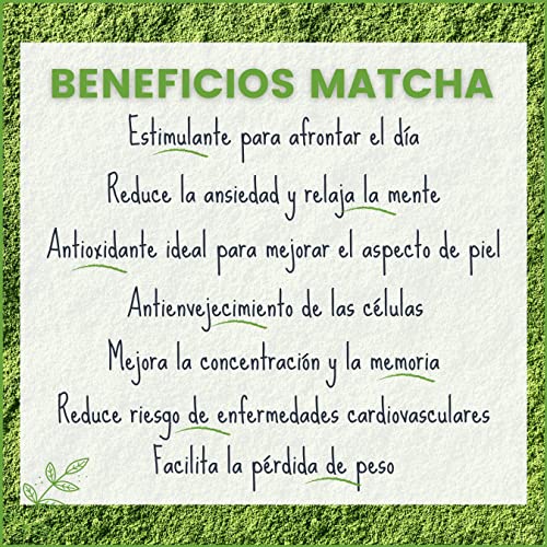 Té Matcha Órganico de Origen Japones en Polvo. Té Matcha Premium en formato de 50gr. Matcha Ceromonial Instantáneo Ecológico