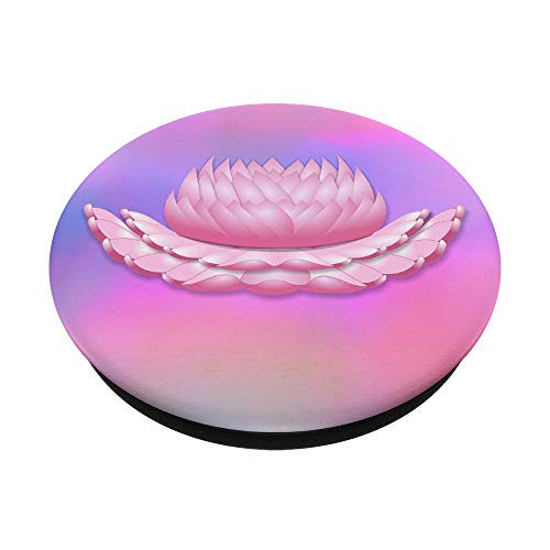 Teléfono celular Pop Up Holder,Flor de loto rosa púrpura acuarela PopSockets PopGrip Intercambiable