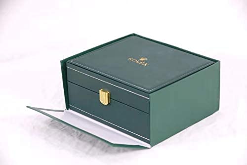 TENGGO Caja de Cuero Verde de PU Reloj de Empaquetado Caja de Reloj Caja de Presentación de Reloj para Rolex Cosmograph Daytona (No es Original)