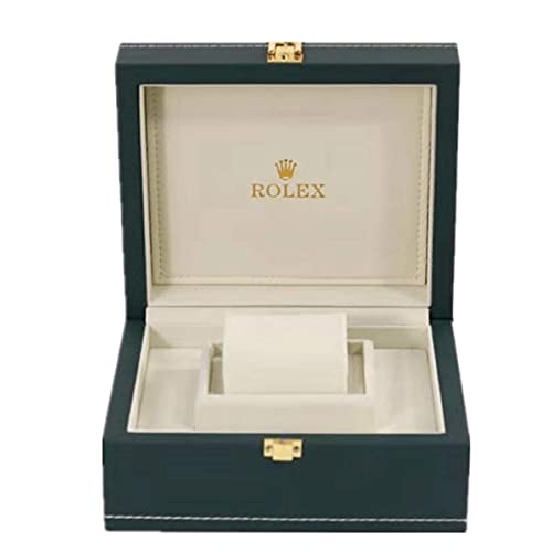 TENGGO Caja de Cuero Verde de PU Reloj de Empaquetado Caja de Reloj Caja de Presentación de Reloj para Rolex Submariner (No es Original)