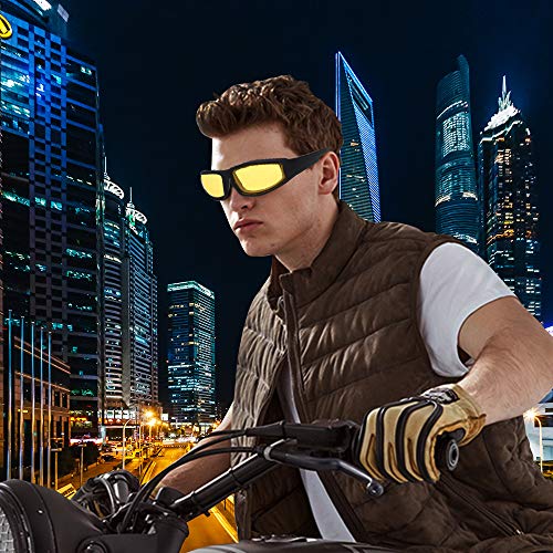 TERAISE Gafas de montar de la motocicleta gafas de esquí de seguridad UV400 ajustable gafas de sol a prueba de polvo a prueba de viento antiniebla para varios deportes al aire libre (Yellow)