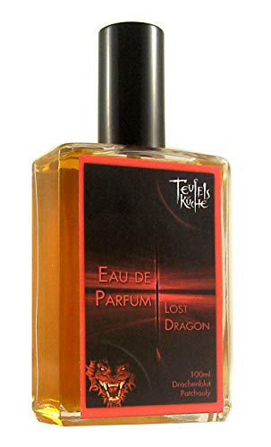 Teufelsküche Pachuli Lost Dragon - Agua de perfume para hombre, diseño gótico de pachuli con dragón, 100 ml en frasco de cristal