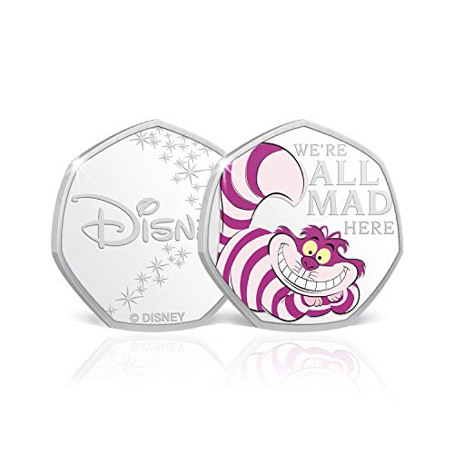 The Koin Club Alicia en el país de las maravillas Disney regalos decoraciones de fiesta de té accesorios 50p en forma de moneda coleccionable bolsa suministros - Cheshire Cat