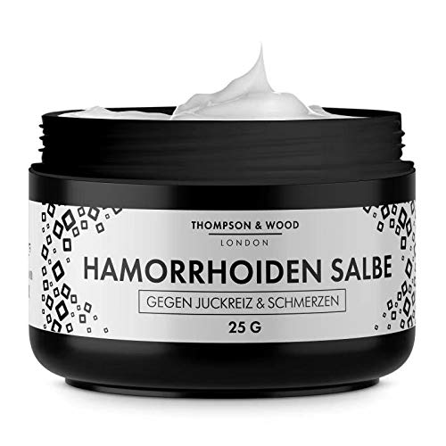 Thompson&Wood - Pomada para hemorroides, 25 g, tratamiento del dolor, picor, sangrado en la zona del ano