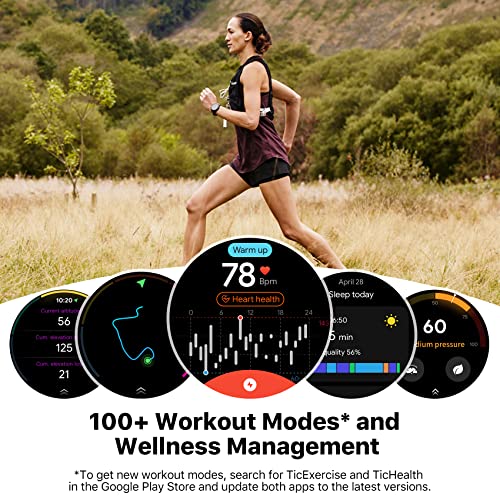 Ticwatch Pro 3 Ultra GPS Smartwatch Qualcomm SDW4100 y Mobvoi Sistema de procesador Dual Wear OS Smart Watch para Hombres Oxígeno en Sangre Detección IHB AFiB Evaluación de Fatiga 3-45 días Batería