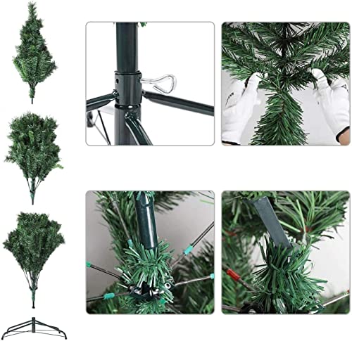 TIENDA EURASIA® Árbol de Navidad - Árboles de Navidad Artificiales - Soporte de Pie Metálico - Medidas 90-210 cm - Colores Verde y Blanco - Fácil Montaje - Embalaje en Caja (Verde, 180CM)