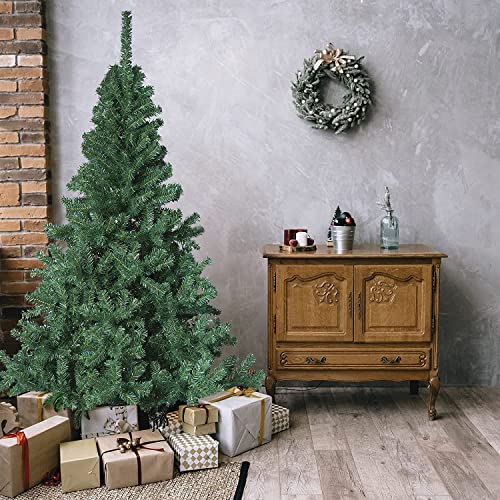 TIENDA EURASIA® Árbol de Navidad - Árboles de Navidad Artificiales - Soporte de Pie Metálico - Medidas 90-210 cm - Colores Verde y Blanco - Fácil Montaje - Embalaje en Caja (Verde, 180CM)