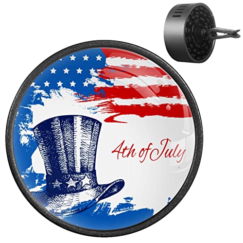 Timmershabi 4Th of July Poster 2PCS Custom Car Aromatherapy Ambientador Difusor de Fragancia de Coche Locket Difusor de Coche Clip de Ventilación para Coche Aplicable para Coche Oficina y Cocina