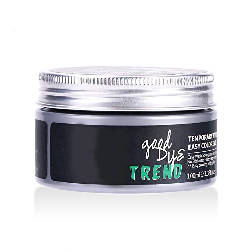 Tinte de cera para el cabello, color temporal para el cabello, cuidado del cabello, hidratante, saludable, para peinar, tinte para el cabello, crema para teñir el cabello con barro de cer(Verde)