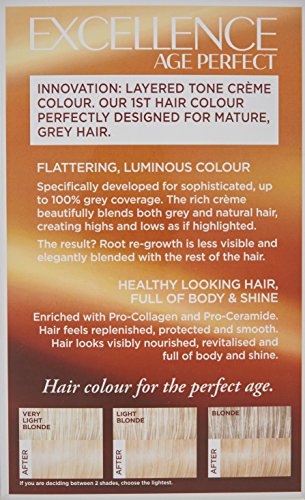 Tinte para cabello L'Oreal Paris Excellence Age Perfect, tono 10.03 rubio dorado muy claro