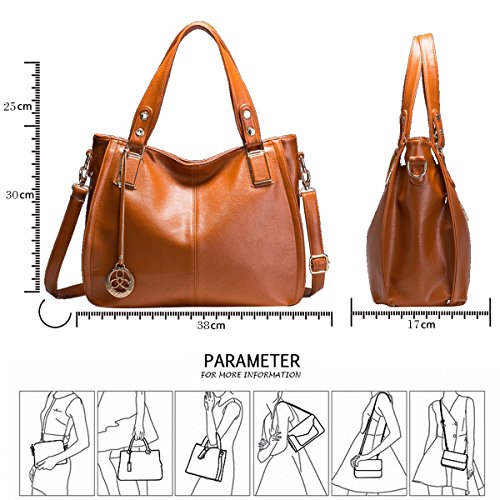 Tisdaini Bolsos de Mano Mujer Bolsos Bandolera Moda Gran Capacidad Cuero Suave Bolsos Totes Shoppers y Bolsos de Hombro