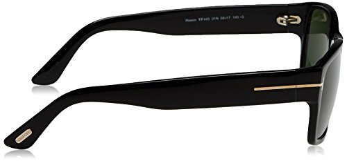 Tom Ford FT0445 01N 58 Monturas de Gafas, Negro (Negro LucidoVerde), 58.0 para Hombre