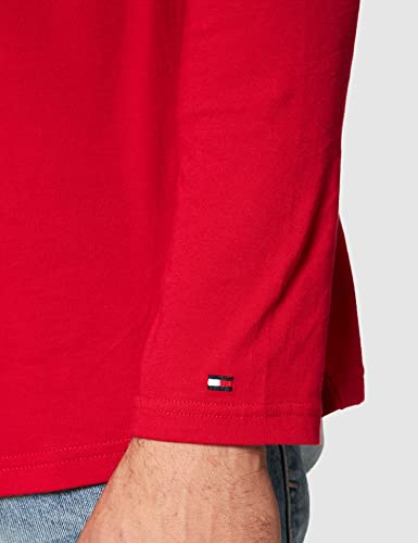 Tommy Hilfiger Cn LS tee Logo Dorado Camiseta de Pijama, Primary Red, M para Hombre