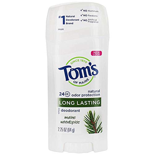 Tom's Of Maine Desodorante de palo de larga duración para hombre, Maine Woodspice 2.3 onzas