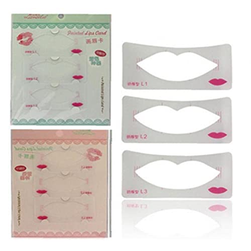 TOSSPER 3pcs Labios Plantilla Plantilla De Pintura De Labios Plantilla De Labio De Labios Maquillaje De Labios Tarjeta De Molde para Principiantes Herramientas De Ayuda Cosmética