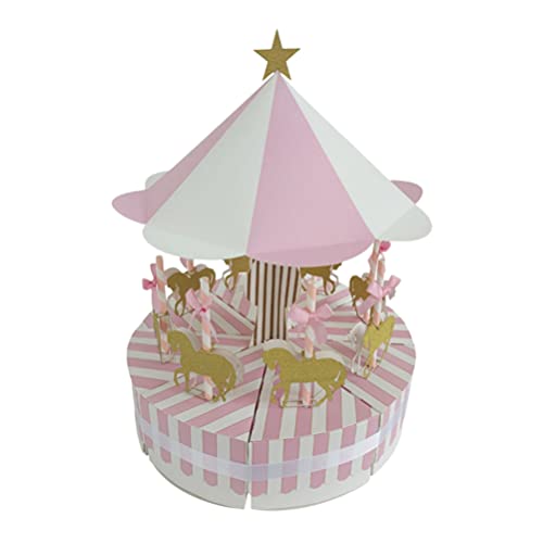 Toyvian Papel Candy Treat Box Careusel Papel Candy Box Saqueo Goodie Bolsos Gable Gift Chocolate Regalo Tratar Cajas Tratamiento de La Boda Favorecer Cajas de Regalo