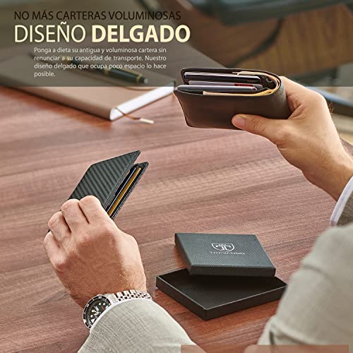 TRAVANDO Cartera con Pinza para Billetes Seattle Bloqueo RFID - Seguridad - Tarjetero Hombre Slim - Billetero - Cartera pequeña de Viaje - Estuche, Protege Tarjetas de crédito