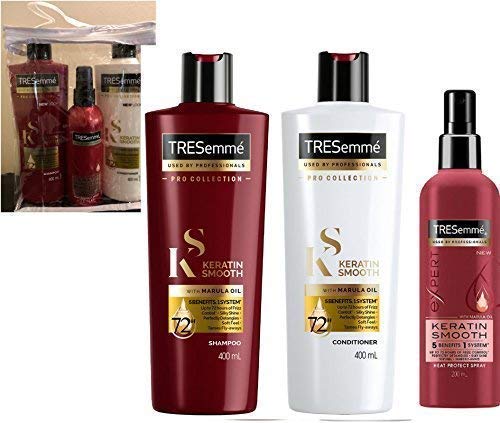 Tresemme Keratin Liso Set Regalo Champú Acondicionador & Shine - Spray para Uso After Keratina Salon Tratamientos