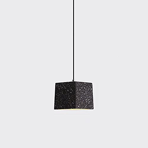 TTBDDDYH Macaron Square Lámpara Colgante LED Lámpara Colgante Moderna de terrazo Techo Cemento Sombra Lámpara Colgante Decoración Industrial Lámpara de araña para Comedor Sala de Estar Cafe Club Bar