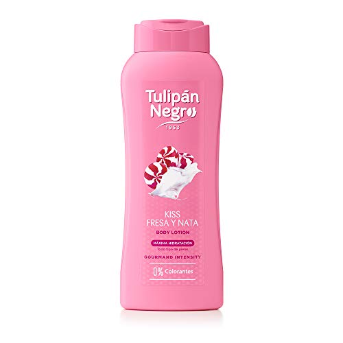 Tulipan Negro, Body Lotion Kiss Fresa y Nata, Nutriente, 400 ml x12 unidades