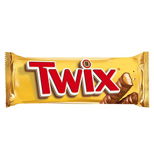 Twix Chocolatina con Galleta crujiente y suave caramelo recubiertos de chocolate con leche (25 x 50g)