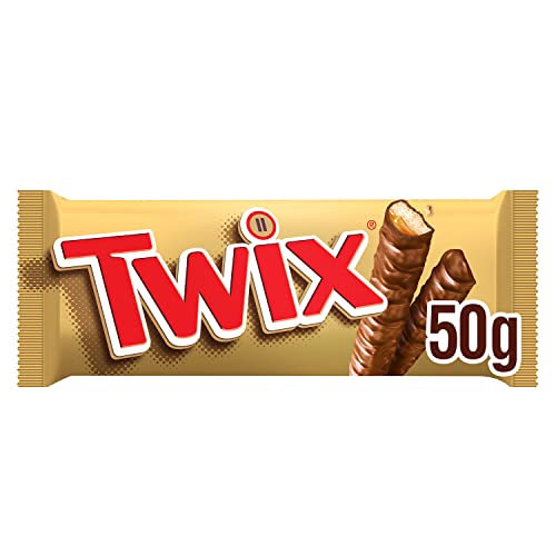 Twix Chocolatina con Galleta crujiente y suave caramelo recubiertos de chocolate con leche (25 x 50g)