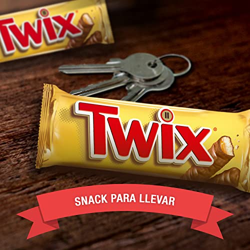 Twix Chocolatina con Galleta crujiente y suave caramelo recubiertos de chocolate con leche (25 x 50g)