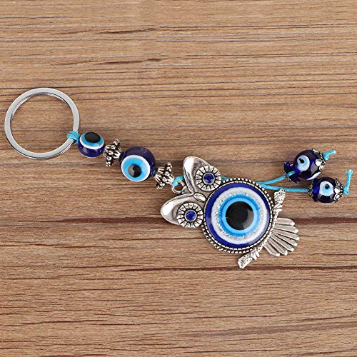 Tyenaza Llavero de búho de Ojo Malvado Azul, Llavero, decoración del hogar, Amuleto de Cristal Turco, Colgante de Amuleto, Regalo de bendición para cumpleaños, Regalo de bendición