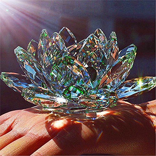 TYGJB Cristal de Cuarzo Fino Cristal de Lotus Flor de Loto Piedras Naturales y minerales Feng Shui Esfera Cristales Flores para Recuerdos de Boda (Morado)