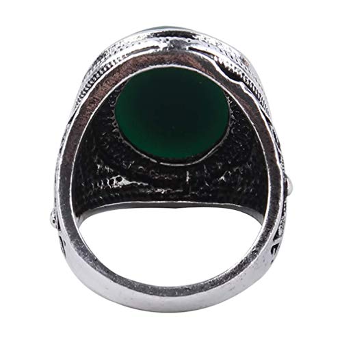 U-K Flower Band Oval Anillos de Piedra Natural para Mujeres Look Vintage Hombres Joyas Regalos de Fiesta tamaño Verde 9 Práctico Ecológico y práctico