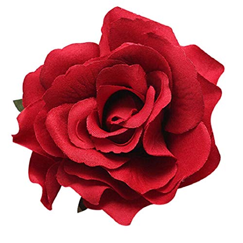U-K Tela Flor Color de Rosa Grande Rosa Bailarín de Flamenco Pin Encima de la Diapositiva de la Pinza de Pelo