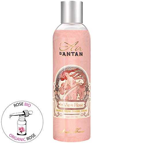 Un Air d’Antan Gel de Ducha Frances Rose - Perfume Original: una Delicata Mezcla con Melocotón, Petalos de Rosa y Pachulí - Formula Hidratante sin Parabenos – Para Mujer - Idea Regalo - 250ml