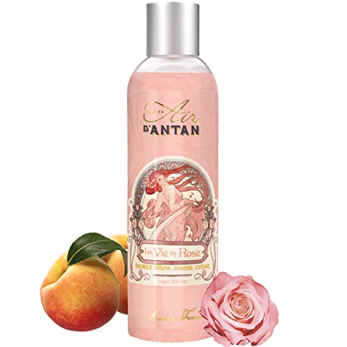 Un Air d’Antan Gel de Ducha Frances Rose - Perfume Original: una Delicata Mezcla con Melocotón, Petalos de Rosa y Pachulí - Formula Hidratante sin Parabenos – Para Mujer - Idea Regalo - 250ml