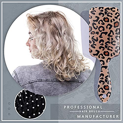 Uniqal Cepillos de pelo con estampado de leopardo, cepillo para desenredar el cabello, peine de masaje antiestático para todo tipo de cabello