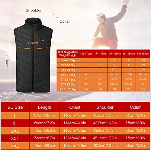 Unisex Warm Heating Vest Heated Vest Slim Fit Electric Heating Gilet In Winter Warm,Electric Warm Size Adjustable,for Outdoor Camping Hiking Hunting XL