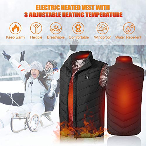 Unisex Warm Heating Vest Heated Vest Slim Fit Electric Heating Gilet In Winter Warm,Electric Warm Size Adjustable,for Outdoor Camping Hiking Hunting XL