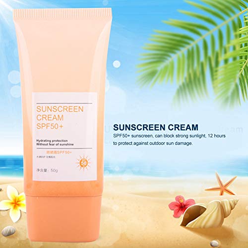 Unseen Sunscreen spf 50+, Crema de protección solar facial Verano impermeable a prueba de sudor Protección solar Loción bloqueadora solar, 50g