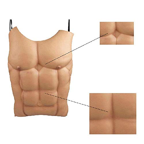 Uteruik Pecho muscular masculino falso tamaño de la vida, partes divertidas del cuerpo para Halloween Masquerade Party Costume Dress Interior Outdoor Prop y Cosplay Decoración, 1 pieza (r-#12)