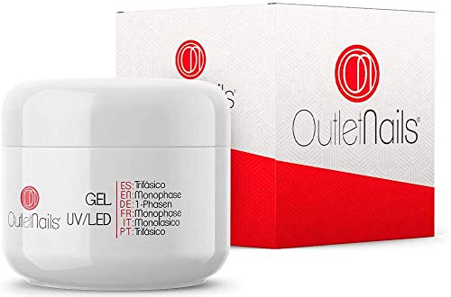 UV/LED Gel Trifasico Transparente 50ml / Gel 1 Phase para uñas de gel / Gel 3en1 - Outlet Nails