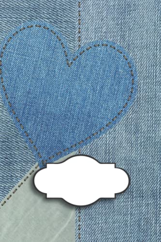 Valentine day Denim gift 💙 Heart blue Jeans Composition Notebook Gift for Girlfriend 📚❤️ 6"x 9" Fashion sketchbook for girls in school 💕 great present for scrapbook hobby