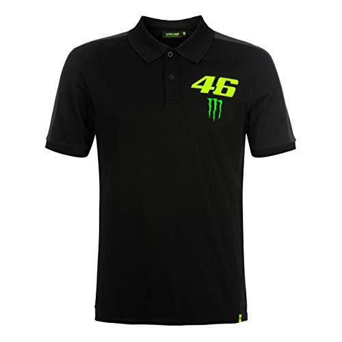 Valentino Rossi Monster Dual, Polo Hombre, Negro, S