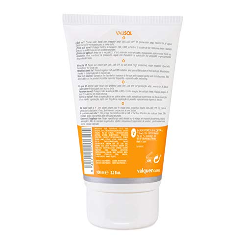 Valisol crema solar facial infantil SPF 50. Alta protección. Para toda la familia - 100 ml