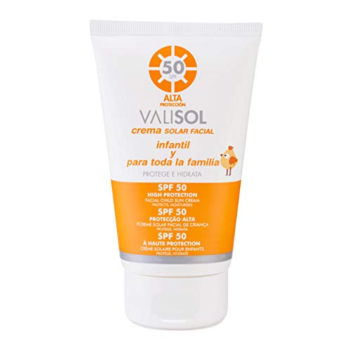 Valisol crema solar facial infantil SPF 50. Alta protección. Para toda la familia - 100 ml