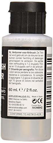 VALLEJO 71361 Auxiliar Thinnrt Diluyente Ae + Limpiador Aerógrafo 200 Ml