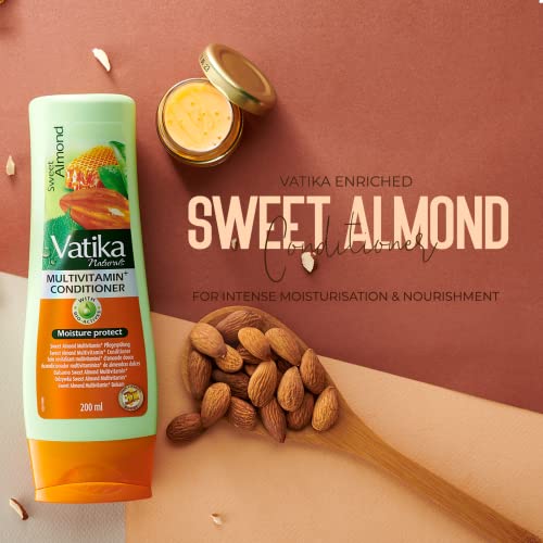 Vatika Naturals Aceite de Almendras Champú Hidratante para Seco/Frizzy/grueso pelo 200 ml