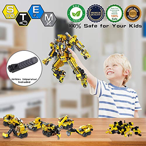 VATOS Robot Stem Juguetes de Construcción 25-in-1 573 PCS Educativo Ingeniería Bloques Aprendizaje Kit de Juguetes Diversión Creativa Mejor Regalo de Juguete para Niños de 6 años o más Niños y Niñas